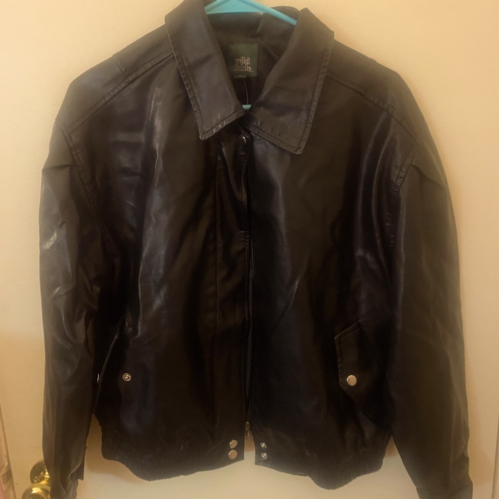 Black leather Jacket Medium NWT